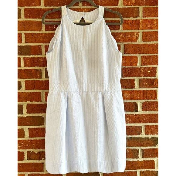 Lauren James Seersucker Strapless Fit & Flare Dress Size XL - Picture 1 of 6